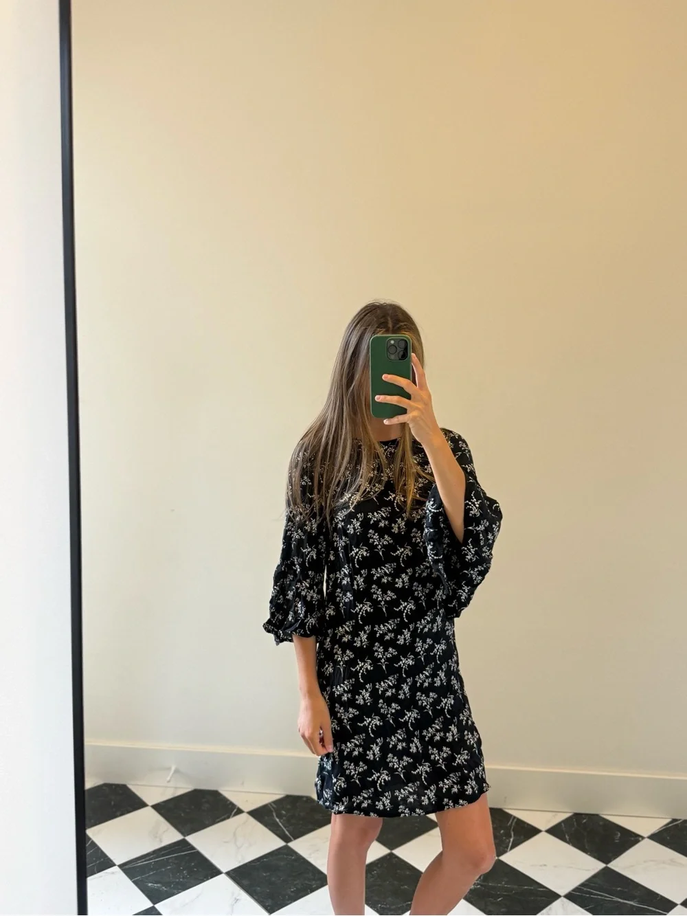 H&M floral Mini black & White dress - Picture 8 of 9